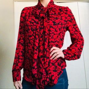 Poppy patterned blouse